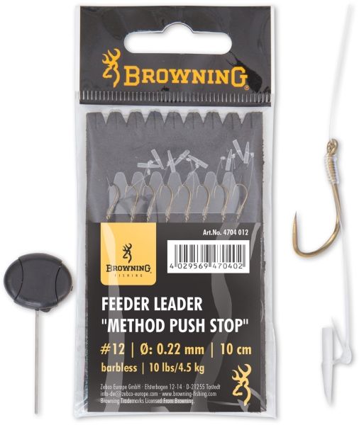 Browning Feeder Leader Method Push Stop 8ks/bez protihrotu/