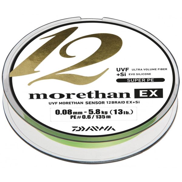 Daiwa Morethan 12 Braid EX+SI 135m Lime Green