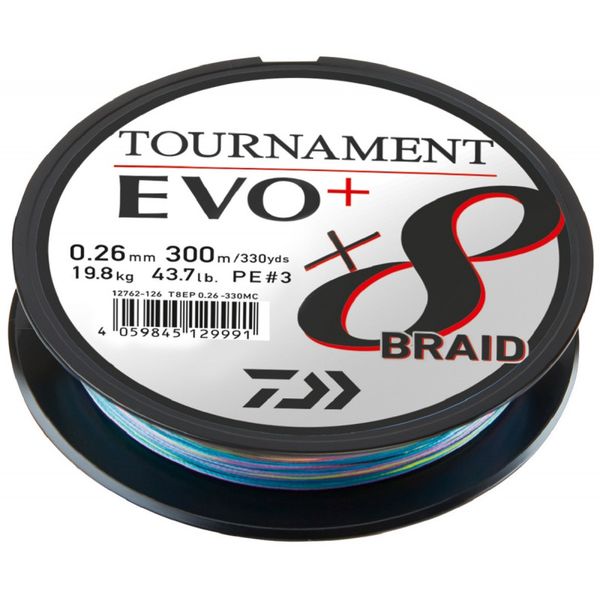 Daiwa Tournament 8 Braid Evo+ Multicolor 0,20mm 300m