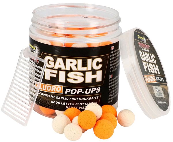 Starbaits Fluo Pop Up Boilies Garlic Fish 80g