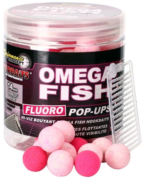 Starbaits Fluo Pop Up Boilies Omega Fish 80g