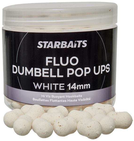 Starbaits Dumbell Fluo Pop Ups White 14mm 70g