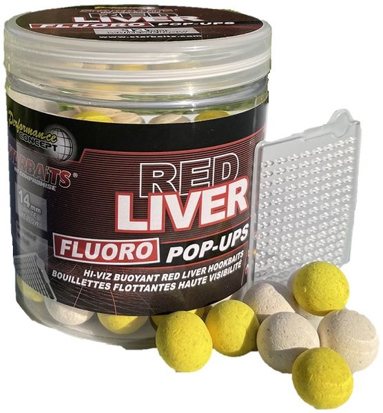 Starbaits Fluo Pop Up Red Liver 80g