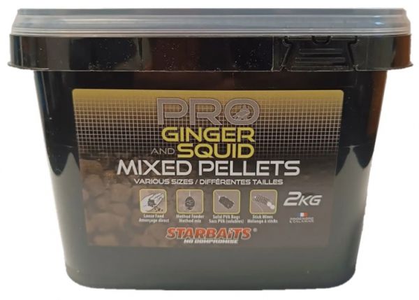 Starbaits Probiotic Ginger Squid Pelety Mixed 2kg