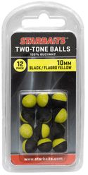 Starbaits Two Tones Balls 10mm Čierno/Žltá (plávajúca gulička) 12ks