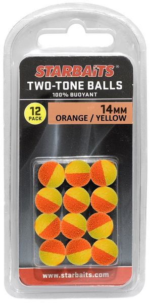 Starbaits Two Tones Balls 10mm Oranžová/Žltá (plávajúca gulička) 12ks