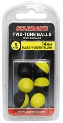 Starbaits Two Tones Balls 14mm Čierno/Žltá (plávajúca gulička) 6ks