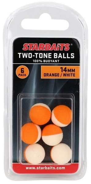 Starbaits Two Tones Balls 14mm Oranžová/Biela (plávajúca gulička) 6ks